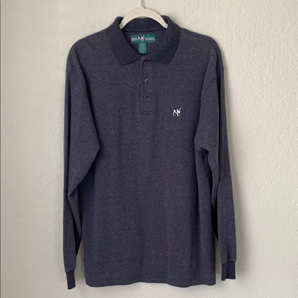 Big Dogs Gray Polo Shirt Classic Knit Design Size S